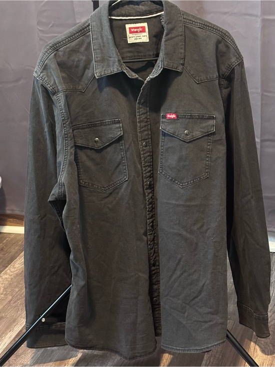 Wrangler Other - Wrangler Black Western Snap-Front Shirt Jacket